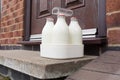Milk in Glass Bottles Royalty Free Stock Photo