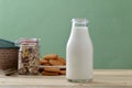 Milk in the glass for a good brakfast Royalty Free Stock Photo