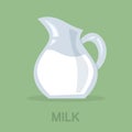 Milk in a glass jar. Dairy organic product Royalty Free Stock Photo