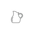 Milk glass jug vector icon symbol isolated on white background Royalty Free Stock Photo