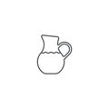 Milk glass jug vector icon symbol isolated on white background Royalty Free Stock Photo