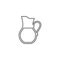 Milk glass jug vector icon symbol isolated on white background Royalty Free Stock Photo