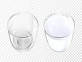 Milk glass vector illustration realistic crockery