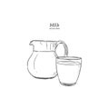 Milk, hand draw vector