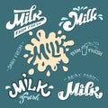 Milk hand-lettering logo designs