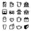 Milk icon set