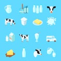 Milk Icons Flat