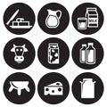 Milk icons set