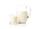 Milk jug and glass Royalty Free Stock Photo