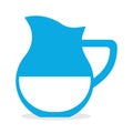 Milk jug icon. Dairy product for breakfast. Fresh liquid