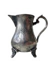 milk jug old antique silver ware isolated Royalty Free Stock Photo