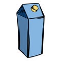 Milk or juice carton box icon cartoon Royalty Free Stock Photo