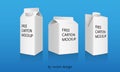 milk and juice carton mockup by vector design