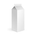 Milk, Juice Carton Package Blank White On White Background Isolated. Illustration Isolated On White Background. Mock Up Royalty Free Stock Photo