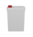 Milk, juice or cream carton. Red lid. White background. Clipping path. Empty template for your design. Royalty Free Stock Photo