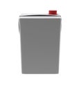 Milk, juice or cream carton. Red lid. White background. Clipping path. Empty template for your design. Royalty Free Stock Photo