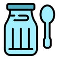 Milk juice cream icon color outline vector