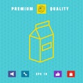 Milk or juice pack line icon Royalty Free Stock Photo