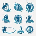 Milk labels and icons set. Vector Royalty Free Stock Photo