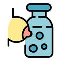 Milk mother baby icon vector flat