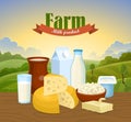 Milk natural farm concept