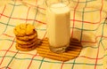 Milk with oatmeal cookies-healthy Breakfast