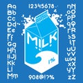 Milk pack Font set