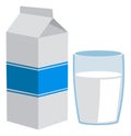 Milk pack and glass Royalty Free Stock Photo