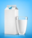 Milk pack and glass of milk