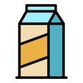 Milk pack icon color outline vector Royalty Free Stock Photo