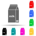 milk packaging multi color style icon. Simple glyph, flat vector of market icons for ui and ux, website or mobile application