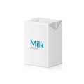 Milk packet isolated on white background. Vector illustration of carton pack. Paper box design for drink milk product