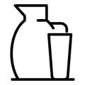 Milk pitcher icon, outline style