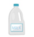 Milk in plastic bottles icon flat style. Isolated on white background. Vector illustration. Royalty Free Stock Photo