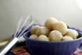 Milk and potato candy balls or Pastillas de patatas Royalty Free Stock Photo