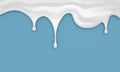 Milk pouring on blue 3d illustration