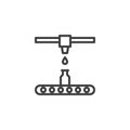 Milk pouring conveyor line icon