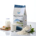 Milk Powder Packaging Design Isolated on White Royalty Free Stock Photo