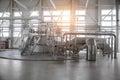 Milk powder processing plant inside view of the equipment Royalty Free Stock Photo