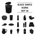 Milk product and sweet set icons in black style. Big collection of milk product and sweet vector symbol stock Royalty Free Stock Photo