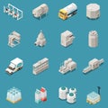 Milk Production Icons Set