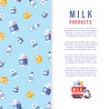 Milk production poster template - farm dairy banner design