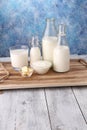 Milk products. tasty healthy dairy products