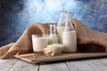 Milk products. tasty healthy dairy products