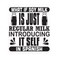Milk Quote good for print. What is soy milk is just regular milk introducing it self in spanish