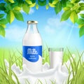 Milk Realistic Composition Royalty Free Stock Photo