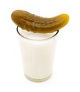 Milk and salted cucumber. Royalty Free Stock Photo