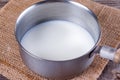 Milk in a saucepan Royalty Free Stock Photo