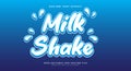 Milk Shake 3d editable text effect Template Royalty Free Stock Photo