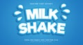 Milk Shake 3d editable text effect Template Royalty Free Stock Photo